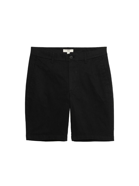 Marks & Spencer Strečové chino šortky, normální střih Marks & Spencer černá