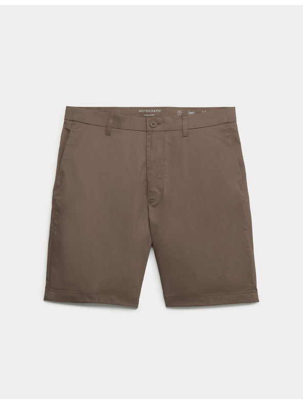 Marks & Spencer Lehké chino šortky běžného střihu Marks & Spencer hnědá