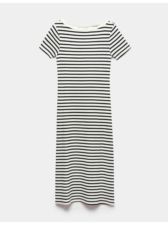 Marks & Spencer Pruhované midi pouzdrové šaty s vysokým podílem bavlny Marks & Spencer černá