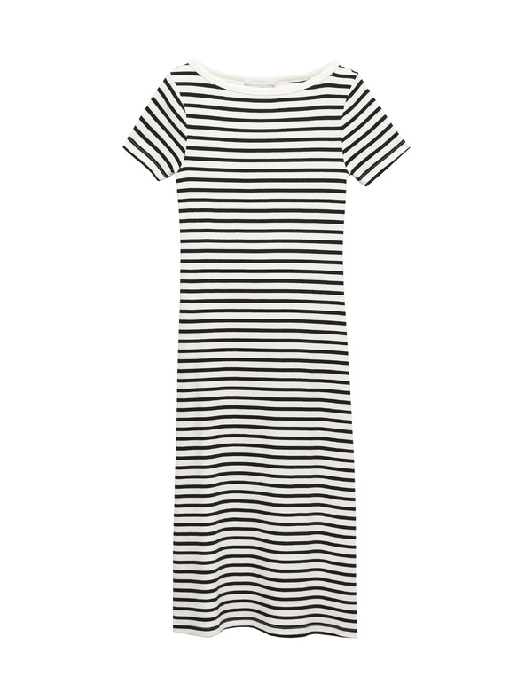 Marks & Spencer Pruhované midi pouzdrové šaty s vysokým podílem bavlny Marks & Spencer černá