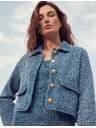Marks & Spencer Džínová zkrácená bunda s texturou Marks & Spencer námořnická modrá