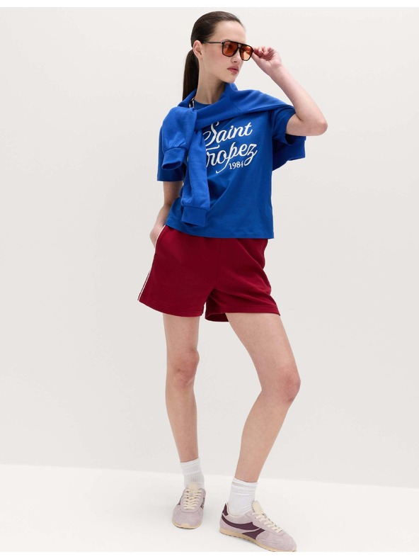 Marks & Spencer Proužkované tričko z čisté bavlny, každodenní střih Marks & Spencer modrá