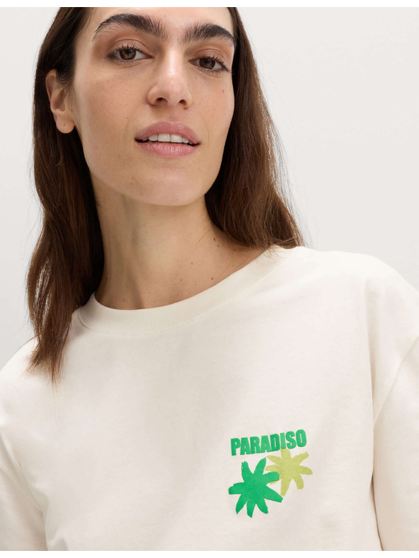 Marks & Spencer Tričko volného střihu s grafikou, z čisté bavlny Marks & Spencer bílá