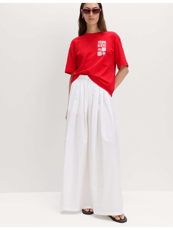 Marks & Spencer Tričko volného střihu s grafikou, z čisté bavlny Marks & Spencer červená