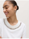Marks & Spencer Zdobené květované tričko z čisté bavlny Marks & Spencer bílá