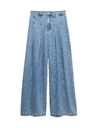 Marks & Spencer Plisované džíny Palazzo s vysokým pasem Marks & Spencer námořnická modrá
