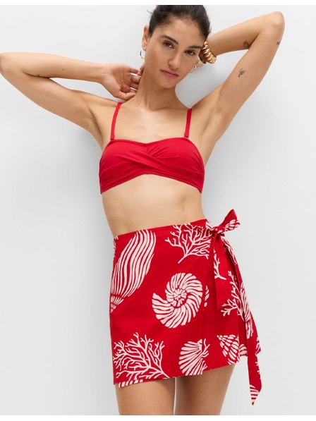 Marks & Spencer Plážová zavinovací mini sukně z čisté bavlny s potiskem Marks & Spencer červená