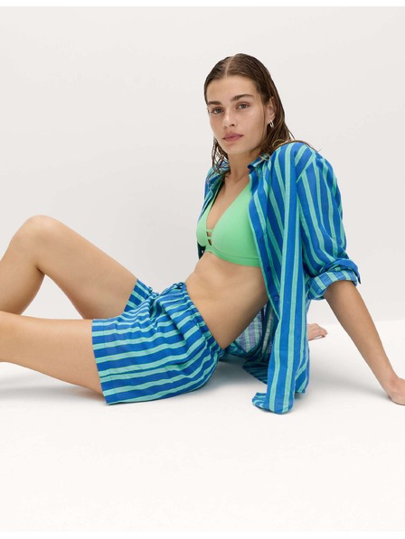Marks & Spencer Plážové šortky z čisté bavlny s proužky Marks & Spencer modrá