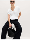 Marks & Spencer Top se zvýrazněným pasem a vysokým podílem lnu Marks & Spencer bílá