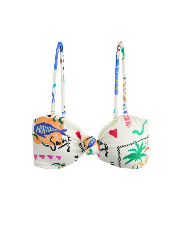 Marks & Spencer Vyztužený bikinový top typu bandeau s potiskem Marks & Spencer vícebarevná