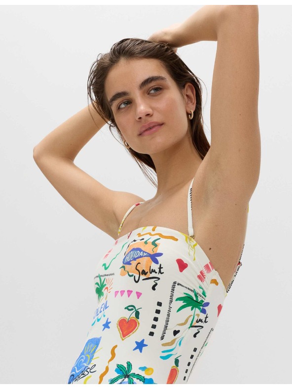 Marks & Spencer Plavky typu bandeau s potiskem Marks & Spencer vícebarevná