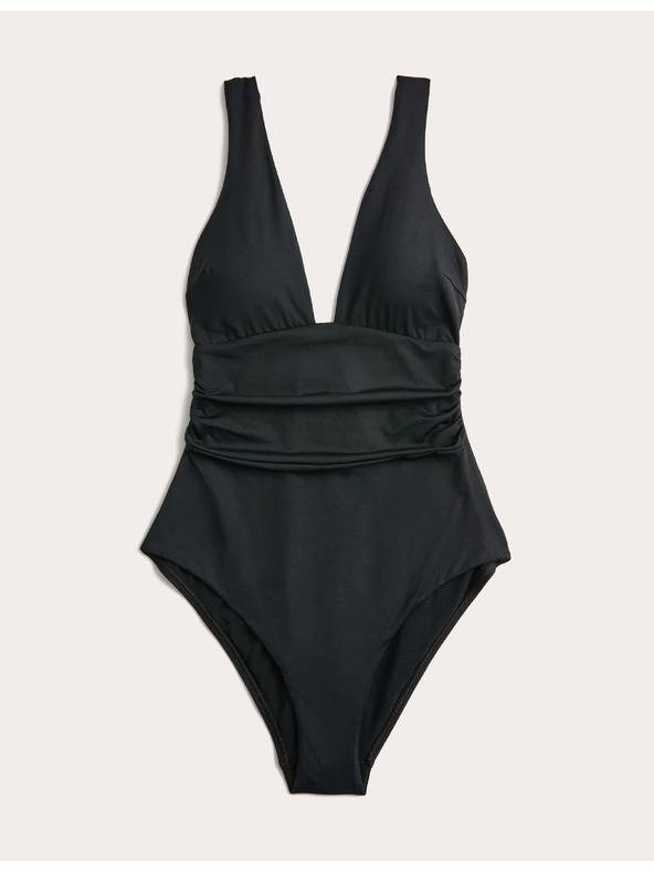Marks & Spencer Hluboké dekoltové plavky formující bříško Marks & Spencer černá