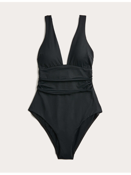 Marks & Spencer Hluboké dekoltové plavky formující bříško Marks & Spencer černá
