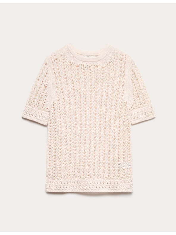 Marks & Spencer Pletený top s texturou a vysokým podílem bavlny Marks & Spencer smetanová