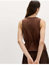 Marks & Spencer Pletené zkrácené tílko s texturou, z čisté bavlny Marks & Spencer hnědá