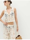 Marks & Spencer Zkrácená pletená vesta v háčkovaném stylu Marks & Spencer smetanová