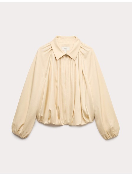Marks & Spencer Plisovaná bunda bomber, z čistého materiálu Lycocell™ Marks & Spencer smetanová