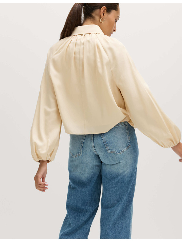 Marks & Spencer Plisovaná bunda bomber, z čistého materiálu Lycocell™ Marks & Spencer smetanová