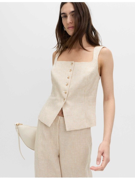 Marks & Spencer Vesta z materiálu Gingham z čistého lnu Marks & Spencer vícebarevná