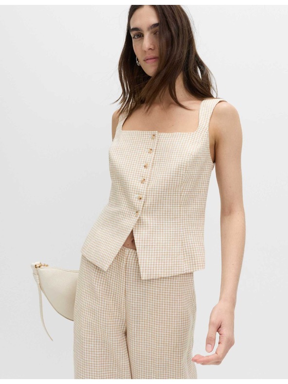 Marks & Spencer Vesta z materiálu Gingham z čistého lnu Marks & Spencer vícebarevná