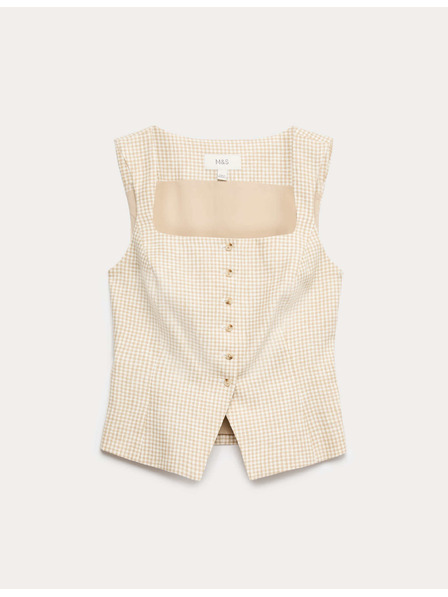 Marks & Spencer Vesta z materiálu Gingham z čistého lnu Marks & Spencer vícebarevná