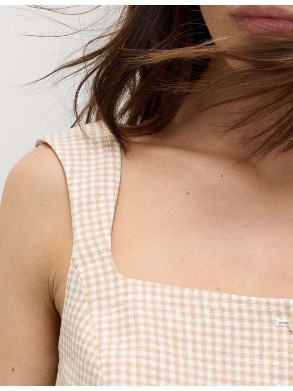 Marks & Spencer Vesta z materiálu Gingham z čistého lnu Marks & Spencer vícebarevná