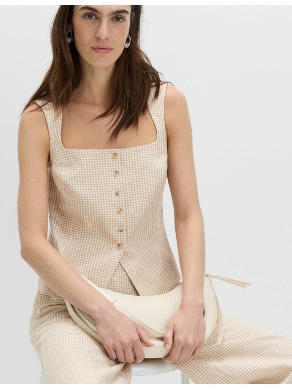 Marks & Spencer Vesta z materiálu Gingham z čistého lnu Marks & Spencer vícebarevná