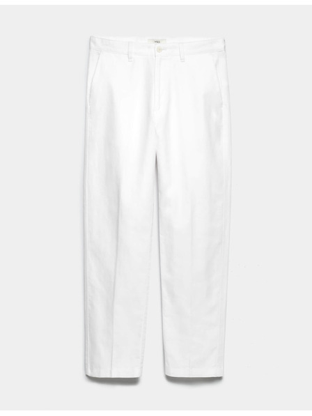 Marks & Spencer Chino kalhoty ze směsi lnu, normální střih Marks & Spencer bílá