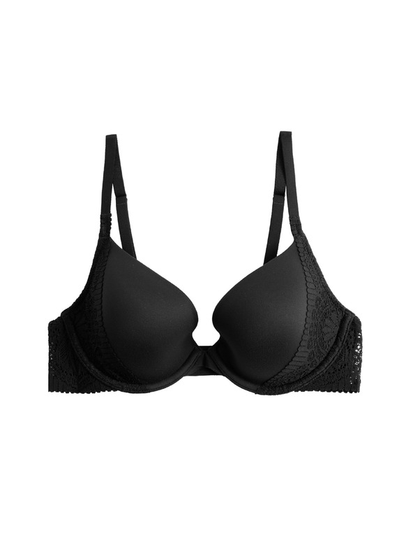 Marks & Spencer Hladká dekoltová podprsenka Body Soft™ s kosticemi, vel. A–E Marks & Spencer černá