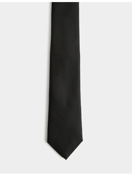 Marks & Spencer Kravata ze 100% hedvábí s texturou Marks & Spencer černá