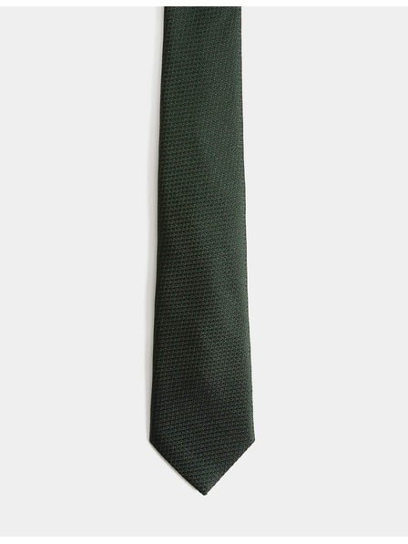 Marks & Spencer Kravata ze 100% hedvábí s texturou Marks & Spencer zelená