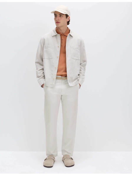 Marks & Spencer Chino kalhoty ze směsi lnu, normální střih Marks & Spencer béžová