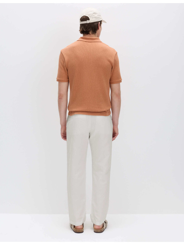 Marks & Spencer Chino kalhoty ze směsi lnu, normální střih Marks & Spencer béžová
