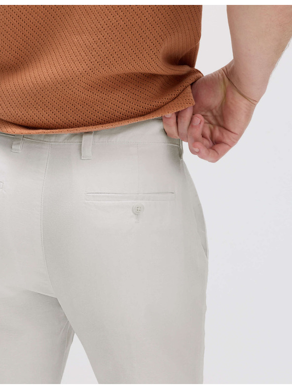 Marks & Spencer Chino kalhoty ze směsi lnu, normální střih Marks & Spencer béžová