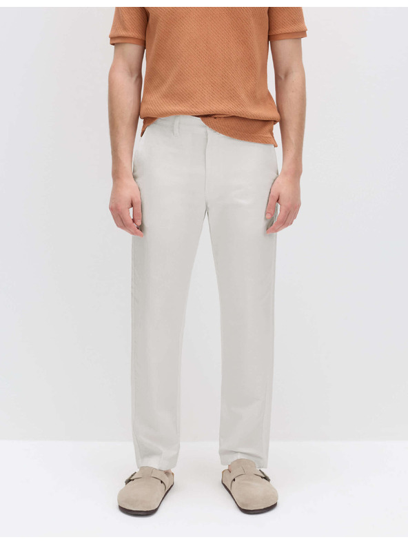 Marks & Spencer Chino kalhoty ze směsi lnu, normální střih Marks & Spencer béžová