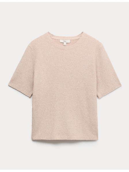 Marks & Spencer Pletený top úzkého střihu buklé, s vysokým podílem bavlny Marks & Spencer smetanová