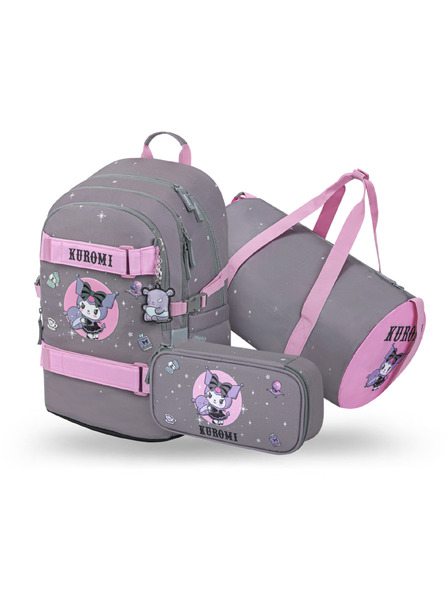 BAAGL  BAAGL SET 3 Skate Kuromi Grey: batoh, penál, sportovní taška GRS