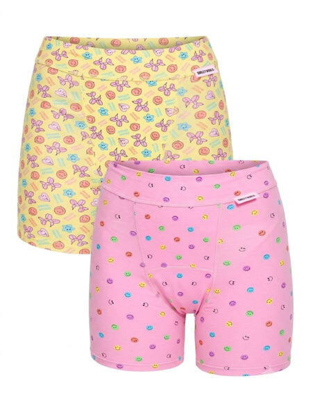 Modibodi Sada dvou - dívčí menstruační kalhotky Modibodi Teen Sleep Short Super Carnival Spirit