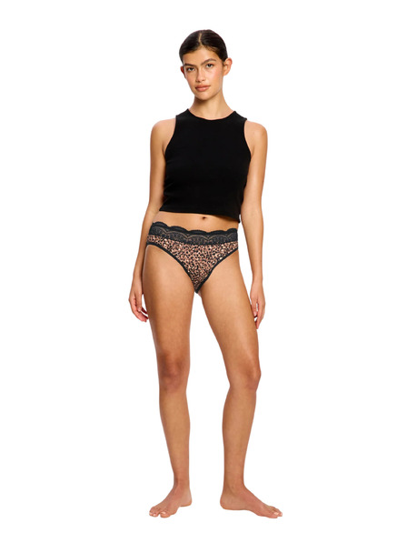 Modibodi Menstruační kalhotky Modibodi Sensual Hi Waist Bikini Moderate Animalia Brown