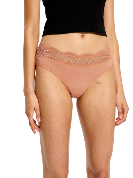 Modibodi Menstruační kalhotky Modibodi Sensual Hi Waist Bikini Light Cameo Peach