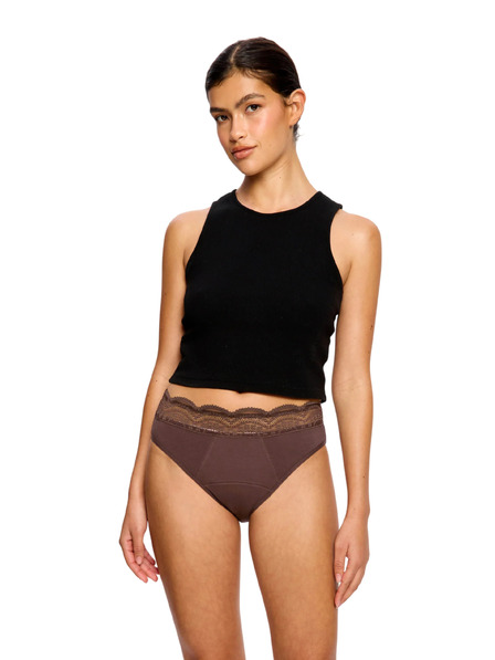 Modibodi Menstruační kalhotky Modibodi Sensual Hi Waist Bikini Super Mahogany