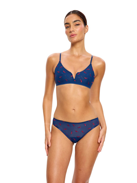 Modibodi Menstruační kalhotky Modibodi lntimates V Day Cheeky Brief Light Navy Chilli