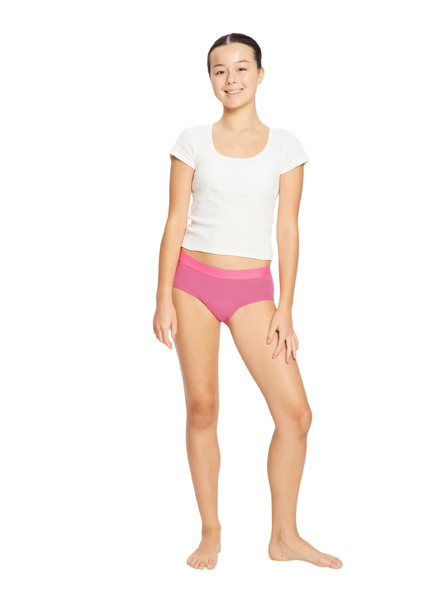 Modibodi Dívčí menstruační kalhotky Modibodi Teen Hipster Boyleg Moderate Watermelon Pink Sorbet