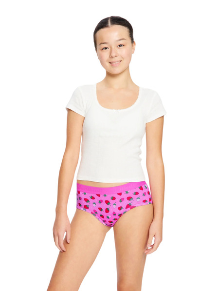 Modibodi Dívčí menstruační kalhotky Modibodi Teen Hipster Boyleg Moderate Strawberry Sorbet Pink