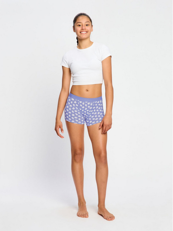 Modibodi Dívčí menstruační kalhotky Modibodi Teen Hipster Boyshort Moderate Giggly Ghost Blue