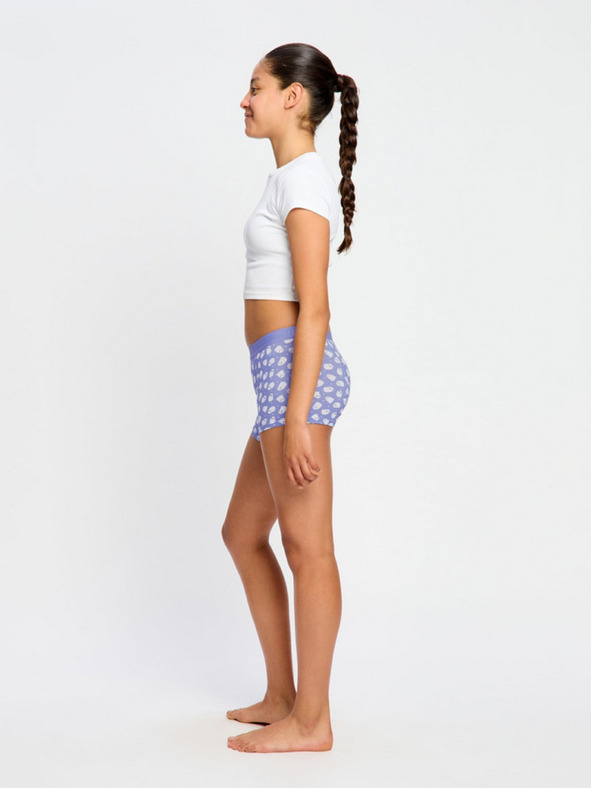 Modibodi Dívčí menstruační kalhotky Modibodi Teen Hipster Boyshort Moderate Giggly Ghost Blue