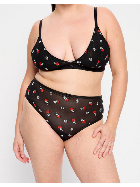 Modibodi Menstruační kalhotky Modibodi Intimates V Day Hi Waist Brief Moderate-Heavy Black Rose
