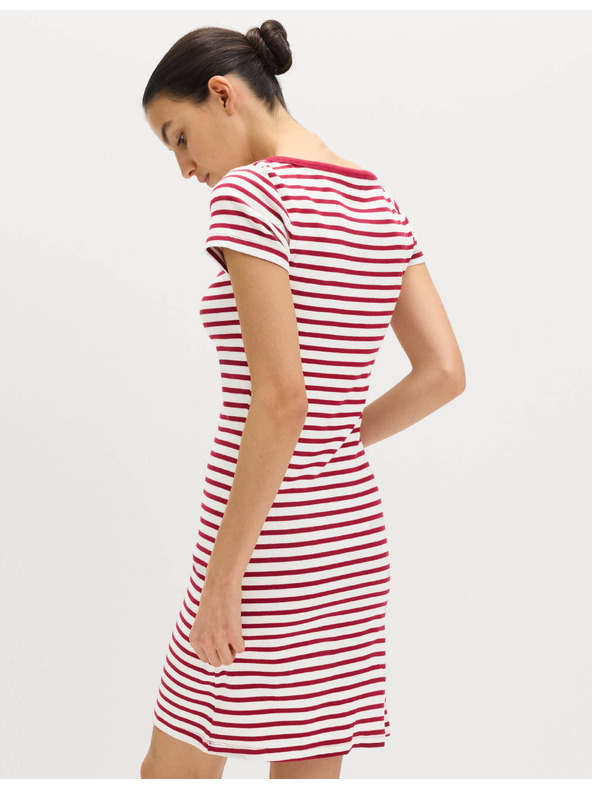 Marks & Spencer Pruhované mini pouzdrové šaty s vysokým podílem bavlny Marks & Spencer červená