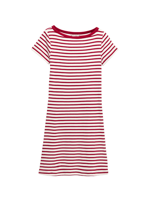 Marks & Spencer Pruhované mini pouzdrové šaty s vysokým podílem bavlny Marks & Spencer červená