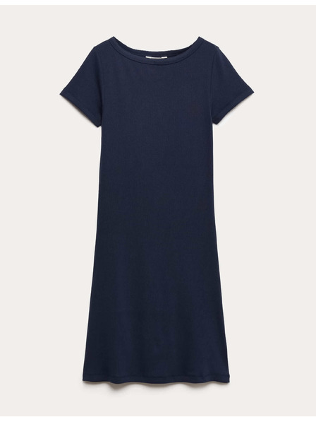 Marks & Spencer Pruhované mini pouzdrové šaty s vysokým podílem bavlny a lodičkovým výstřihem Marks & Spencer námořnická modrá